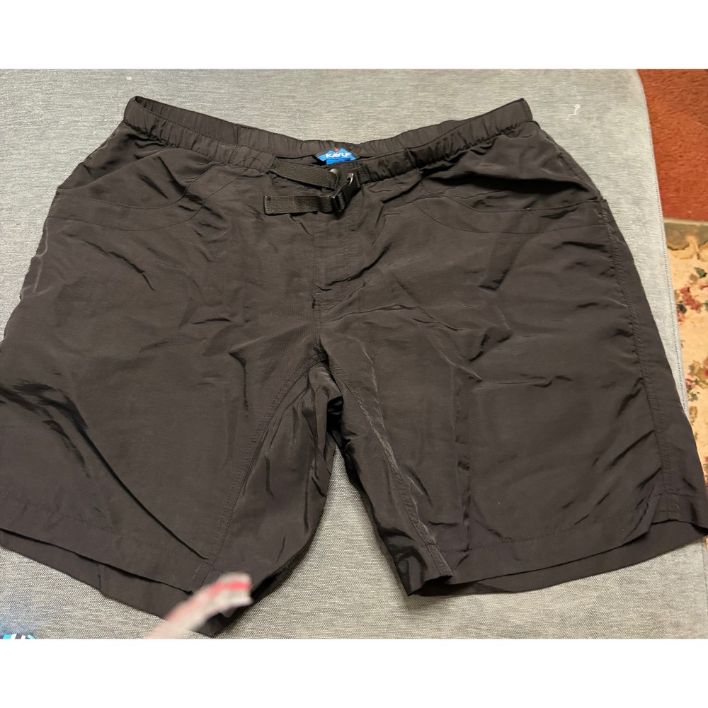 Kavu Big Eddy Shorts Mens XXL Black Nylon Outdoor Hiking Water Shorts Web Belt
